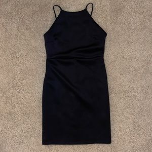 Forever 21 black halter cut bodycon classy dress